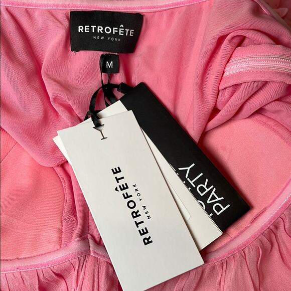 Retrofete Sherry Sequin Embellished Strapless Pink Mini Dress Size Small - Picture 10 of 11